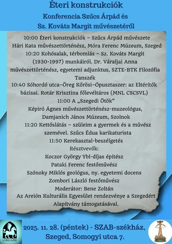 Éteri konstrukciók. Konferencia Szűcs Árpád és Sz. Kováts Margit művészetéről